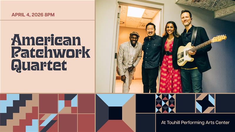 Members of American Patchwork with red, light blue, dark blue, and black colors in a geometric design.